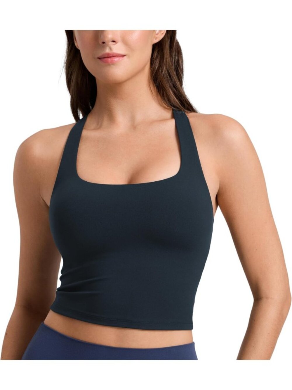 Butterlift Square Neck Crop Tank Top - Soft, Stretchy, Stylish Activewear